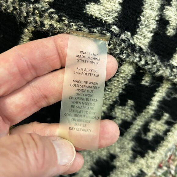 Soft Surroundings Calais Aztec Multicolored Open Front Boho Cardigan Size M - Picture 9 of 11